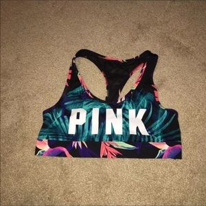 Pink sports bra